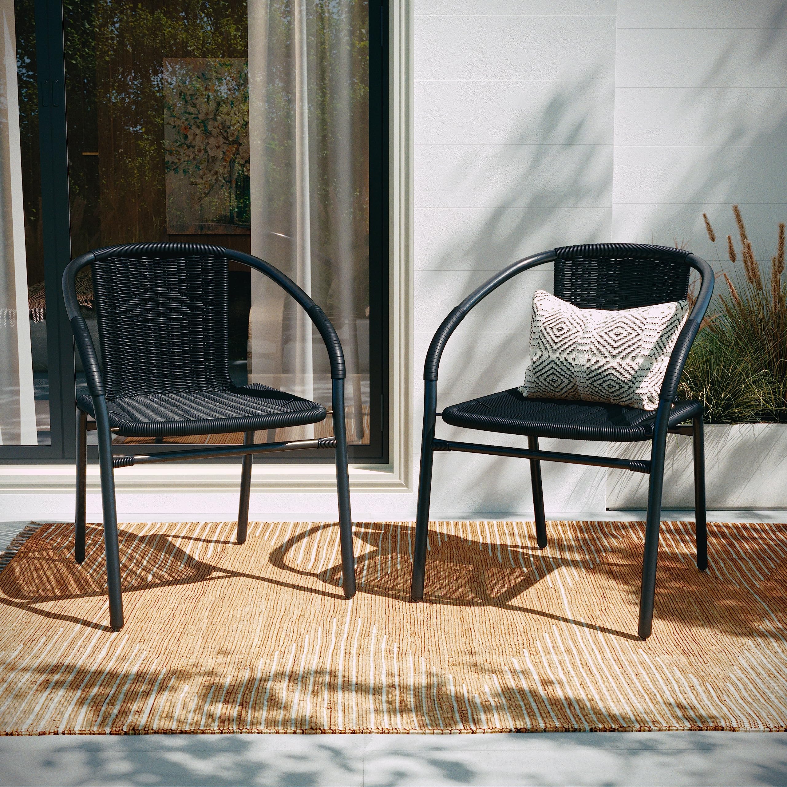 Lila 4 Pack Black Rattan Indoor