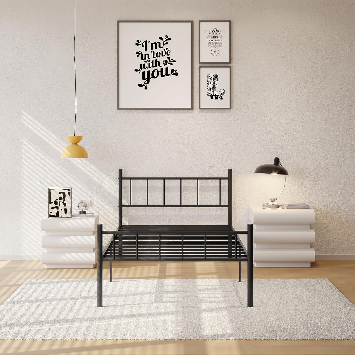 Classic Metal Bed Frame Platform Mattress Foundation