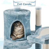 Cat Tree Ocean-Themed Cat Tower 61in, Multi-Level Cat Climbing Tree
