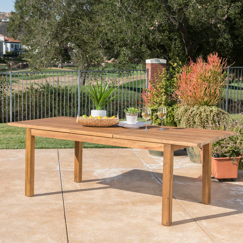 Wilson Outdoor Expandable Acacia Wood Dining Table