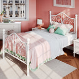 Twin Size Bed Frame for Kids,Metal Bed Frame with Butterfly Pattern Design Headboard