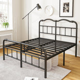 Queen Bed Frame with Headboard and Footboard, 18 Inch High, Heavy Duty Bed Frame