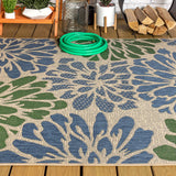 SMB110B-8 Zinnia Modern Floral Textured Weave Indoor Outdoor Area-Rug