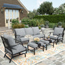 Patio Furniture Set, 2 x Cushioned Rocking Chair, 2 x Ottoman, 1 x 3-Seat Sofa