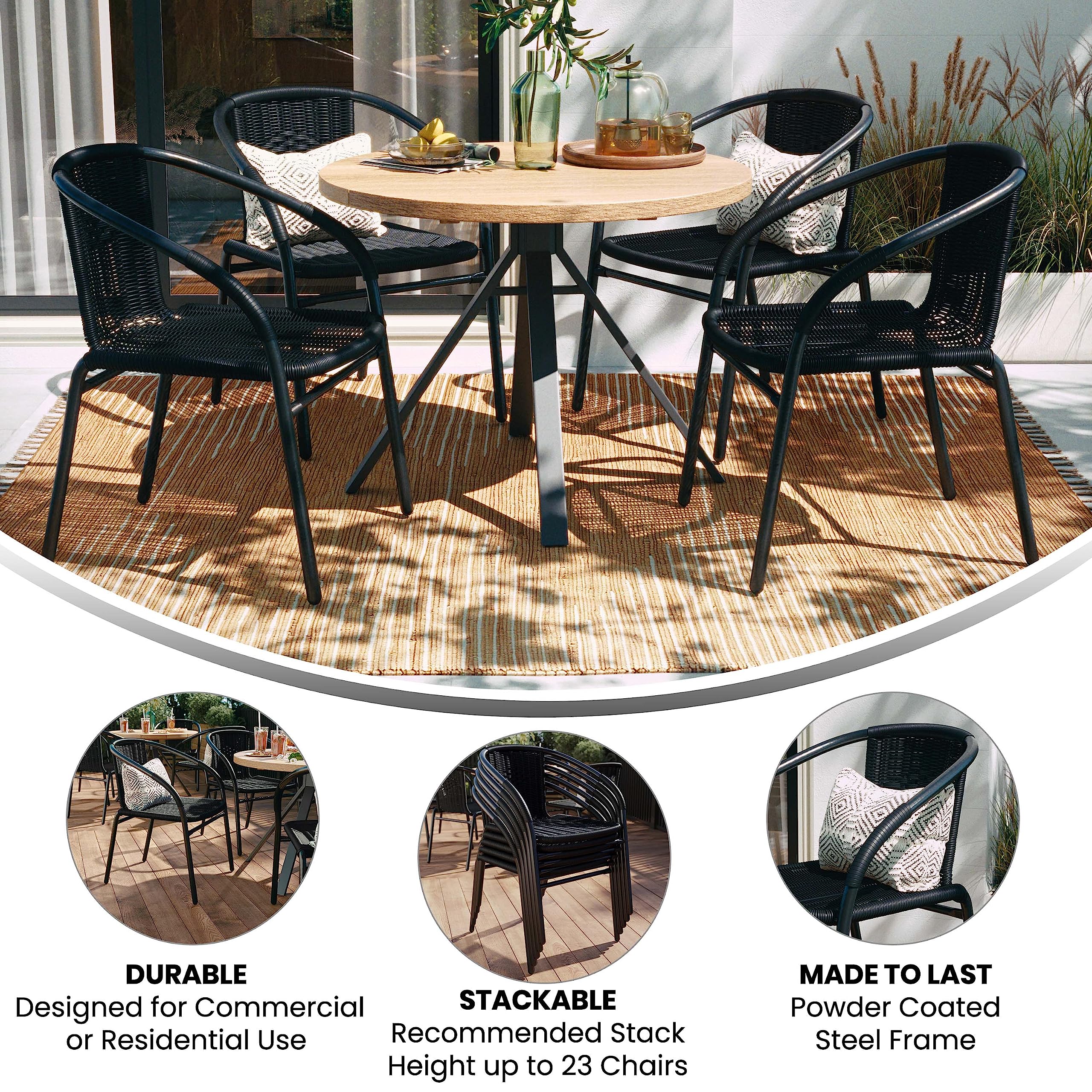Lila 4 Pack Black Rattan Indoor