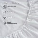 100% Organic Cotton Pure White Full Sheets Set 4-Piece Long Staple Percale Weave