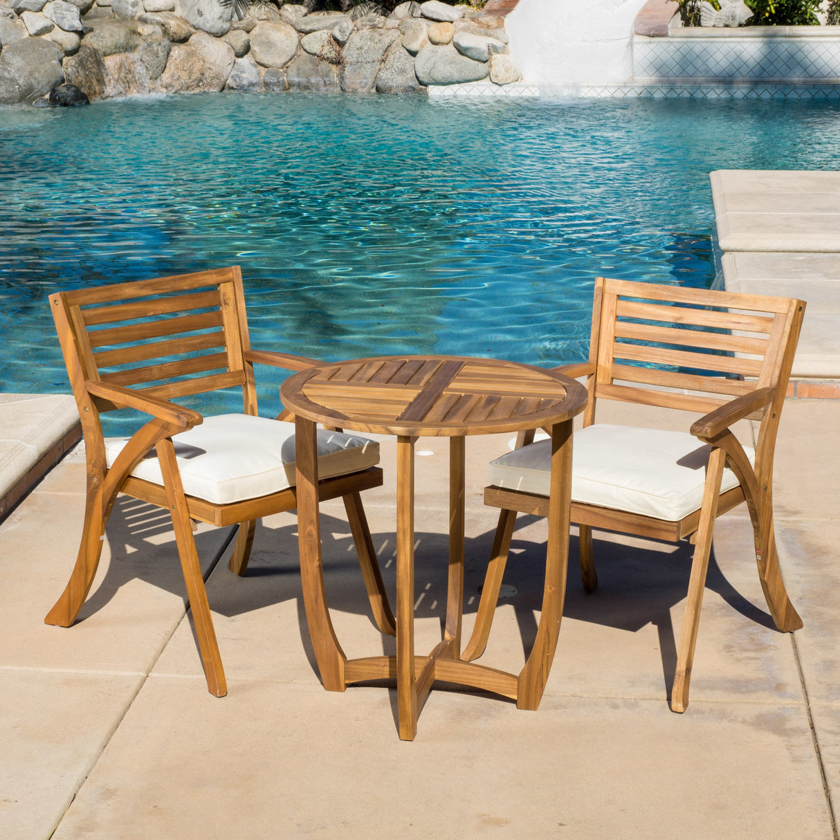 Coronado Acacia Wood Bistro Set, 3-Pcs Set, Teak Finish