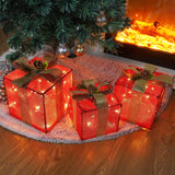 Set of 3 Lighted Gift Boxes Christmas Decorations