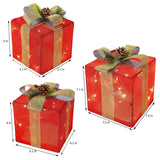 Set of 3 Lighted Gift Boxes Christmas Decorations