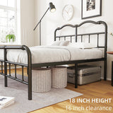 Queen Bed Frame with Headboard and Footboard, 18 Inch High, Heavy Duty Bed Frame