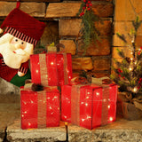 Set of 3 Lighted Gift Boxes Christmas Decorations