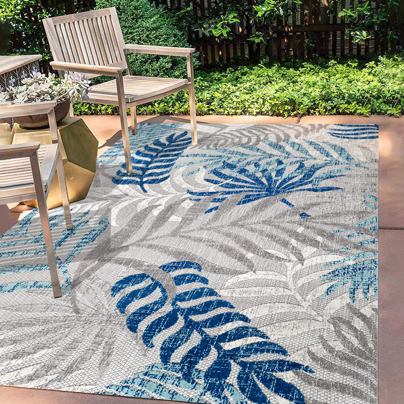 AMC100A-3 Tropics Palm Leaves Indoor Outdoor Area-Rug Bohemian Floral Easy