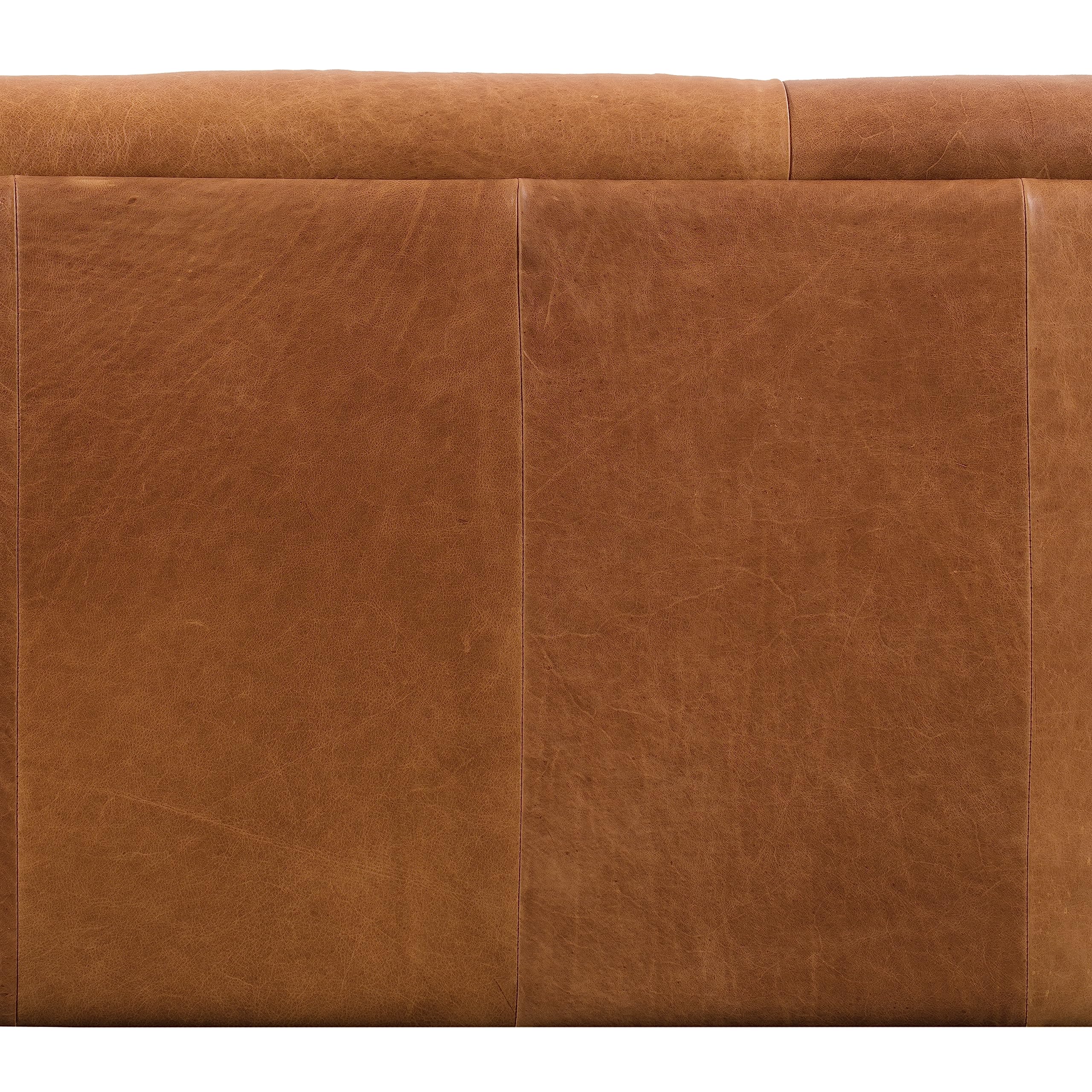 Essex Leather Couch – 89-Inch Leather Sofa with Tufted Back - Full Grain Leather