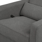 Piper Upholstered Recliner and Swivel Glider in Dark Grey