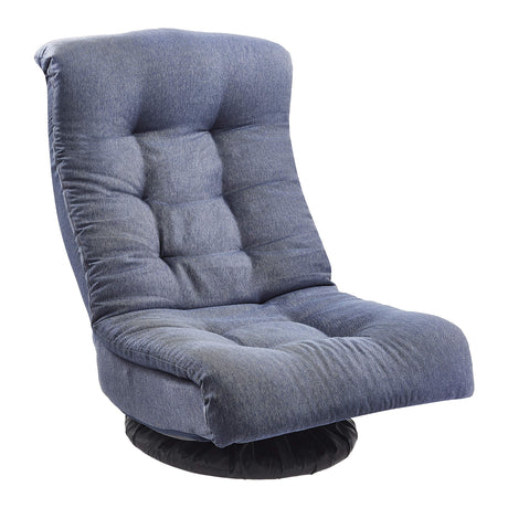 Swivel Foam Lounge Chair - with Headrest, Adjustable, Denim, Blue