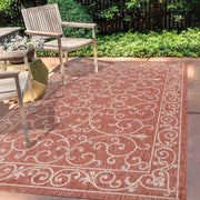 SMB106B-3 Charleston Vintage Filigree Textured Weave Red/Beige