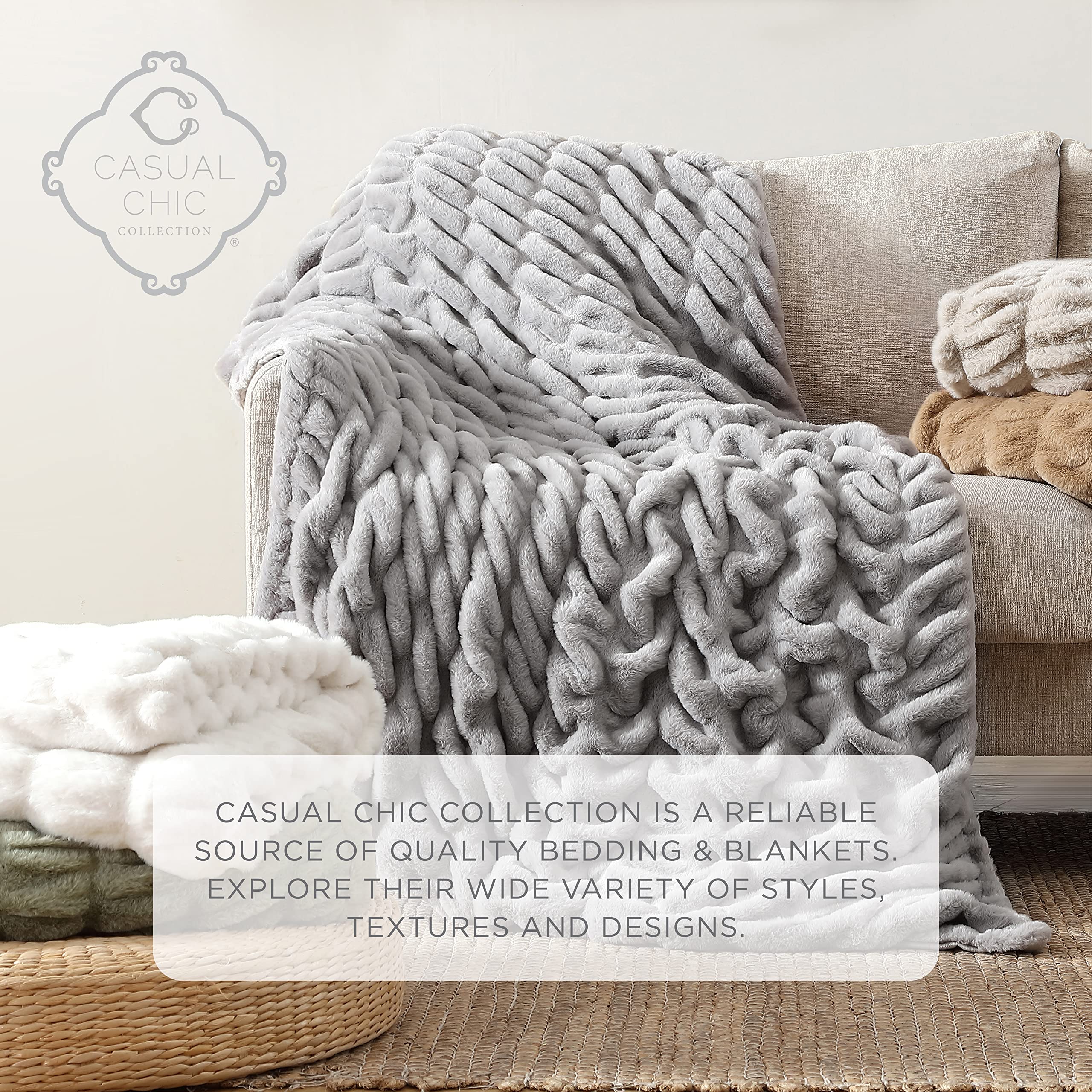 Lapin Ultra Fine Faux Fur Throw Blanket - Luxurious