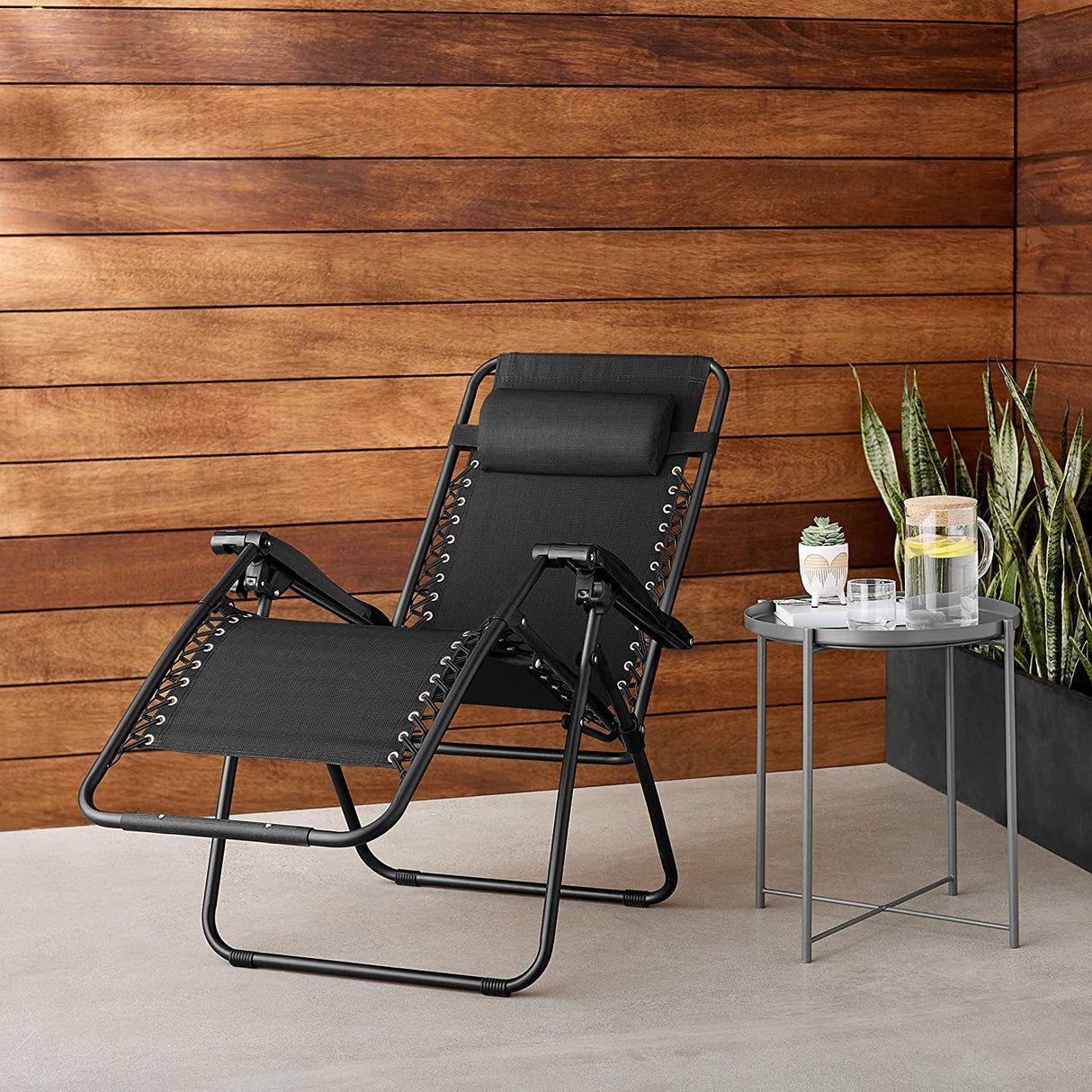 AirLounge 26" Black Zero Gravity Chair with Headrest