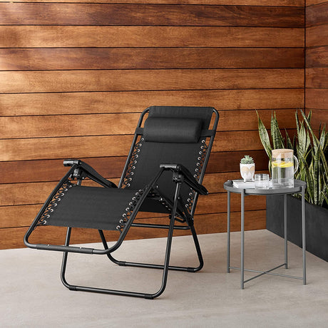 AirLounge 26" Black Zero Gravity Chair with Headrest