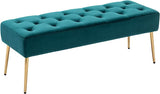 Tufted Ottoman Bench, Upholstered Bedroom Benches Leather