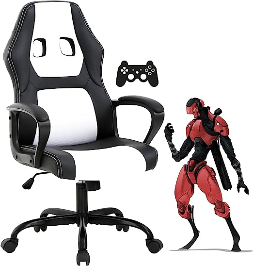 Gaming Chair PC Computer Chair Office Chair for Adult Teen Kids, Ergonomic PU Leather Gamer Chair with Lumbar Support