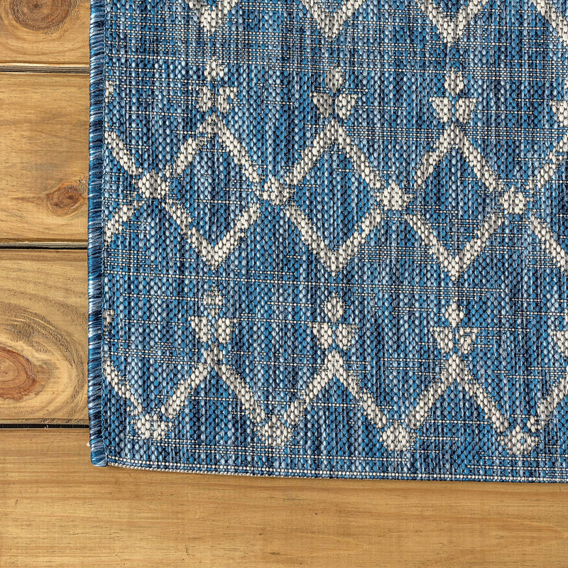 SMB108B-3 Ourika Moroccan Geometric Textured Weave Indoor Outdoor -Area Rug