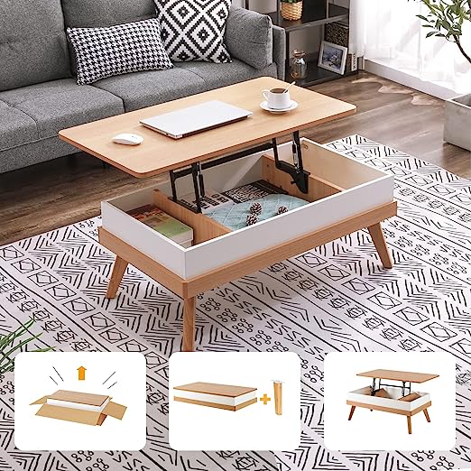 Lift Top Coffee Table, Easy-to-Assembly Center Table