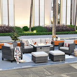 Back Outdoor Wicker Rattan Patio Sofa Sectional Set