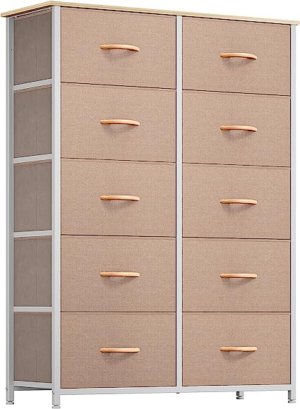 10 Drawer Dresser - Fabric Storage Tower,  Living  Room, Hallway