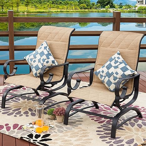 Patio Bistro Armchairs Set of 2 Outdoor Dining Seating Chair