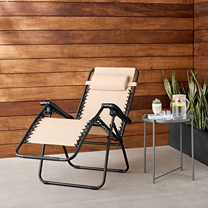 AirLounge 26" Zero Gravity Outdoor Recliner – Folding Chair with Headrest