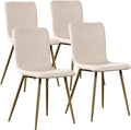 Dining Chairs Set of 4 Modern Suede PU Leather Comfortable Side Seating