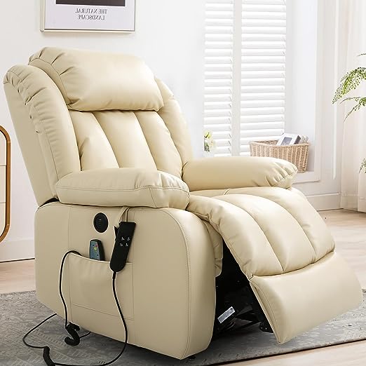 Large Lay Flat Sleeping Power Lift Recliner Chairs for Elderly with Heat and Massage