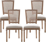 French Country Dining Chairs Set of 4, Farmhouse Fabric Dining Room Chairs