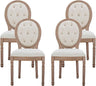 French Country Dining Chairs Set of 4, Farmhouse Fabric Dining Room Chairs