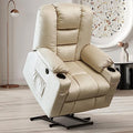 Power Lift Recliner Chair for Elderly with Heated Vibration Massage, Fabric Electric Power Recliner Chairs