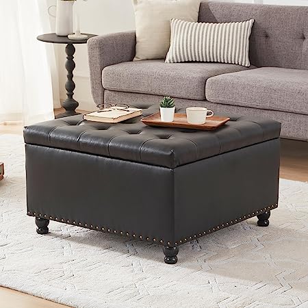 Large Square Storage Ottoman Bench