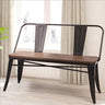 Dining Bench, Entryway Bench with Back, Farmhouse Metal Dining Bench