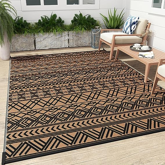 Outdoor Rug Carpet Waterproof 5x8 ft Reversible Patio Rug RV Camping Rug