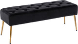 Tufted Ottoman Bench, Upholstered Bedroom Benches Leather