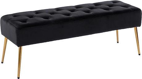 Tufted Ottoman Bench, Upholstered Bedroom Benches Leather