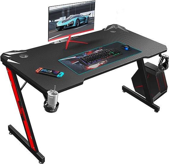 Gaming Desk, Computer and Gaming Table Z Shaped for Pc, Workstation