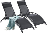 Patio Chaise Lounge Set of 2 Outdoor Lounge Chairs