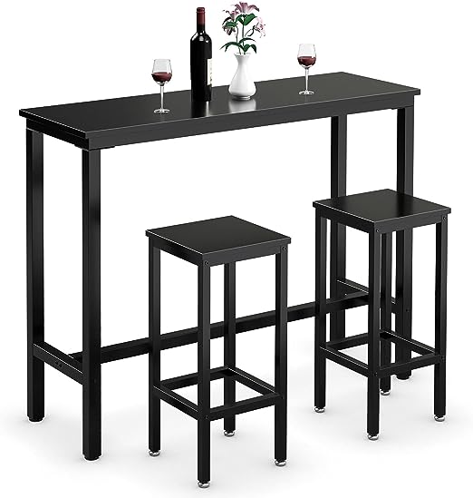 3-Piece Bar Table Set, 39.5” Bar Table with 2PC 28” Bar Stools