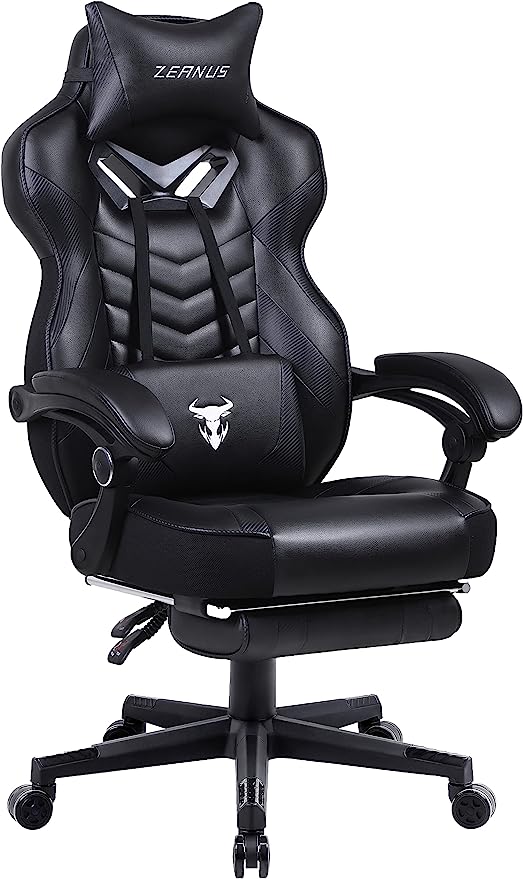 Purple Gaming Chair, Reclining Computer Chair with Footrest, High Back Gamer Chair with Massage, Large Computer Gaming Chair