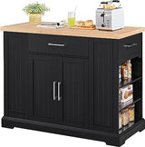 Rolling Kitchen Island Cart with 3 Drawers, Kitchen Storage Cabinet