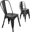 Metal Dining Chair Farmhouse Tolix Style for Kitchen Dining Room