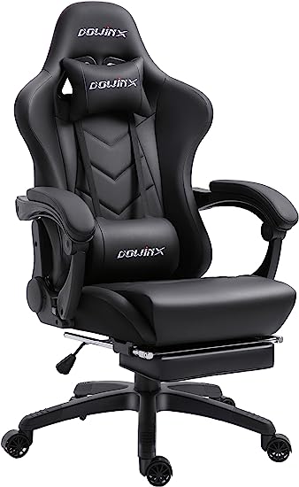 Gaming Chair Ergonomic Racing Style Recliner with Massage Lumbar Support, Office Armchair for Computer PU Leather E-Sports Gamer Chairs