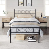 Metal Bed Frame Platform with Headboard and Footboard Mattress Foundation