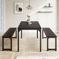 45" Dining Table Set for 4, 3-Pieces Kitchen & Dining Room Sets with Benche